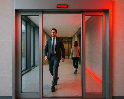 Sensor-activated sliding door system